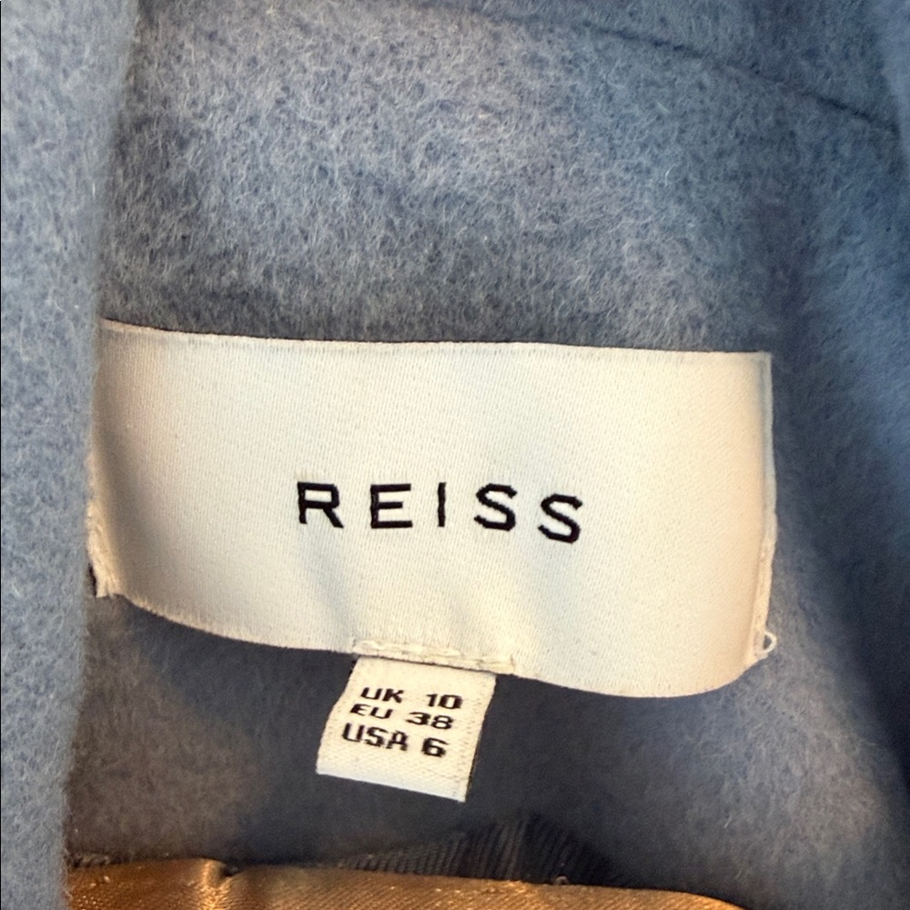 Reiss blue wool pea coat size 6 - Picture 4 of 5